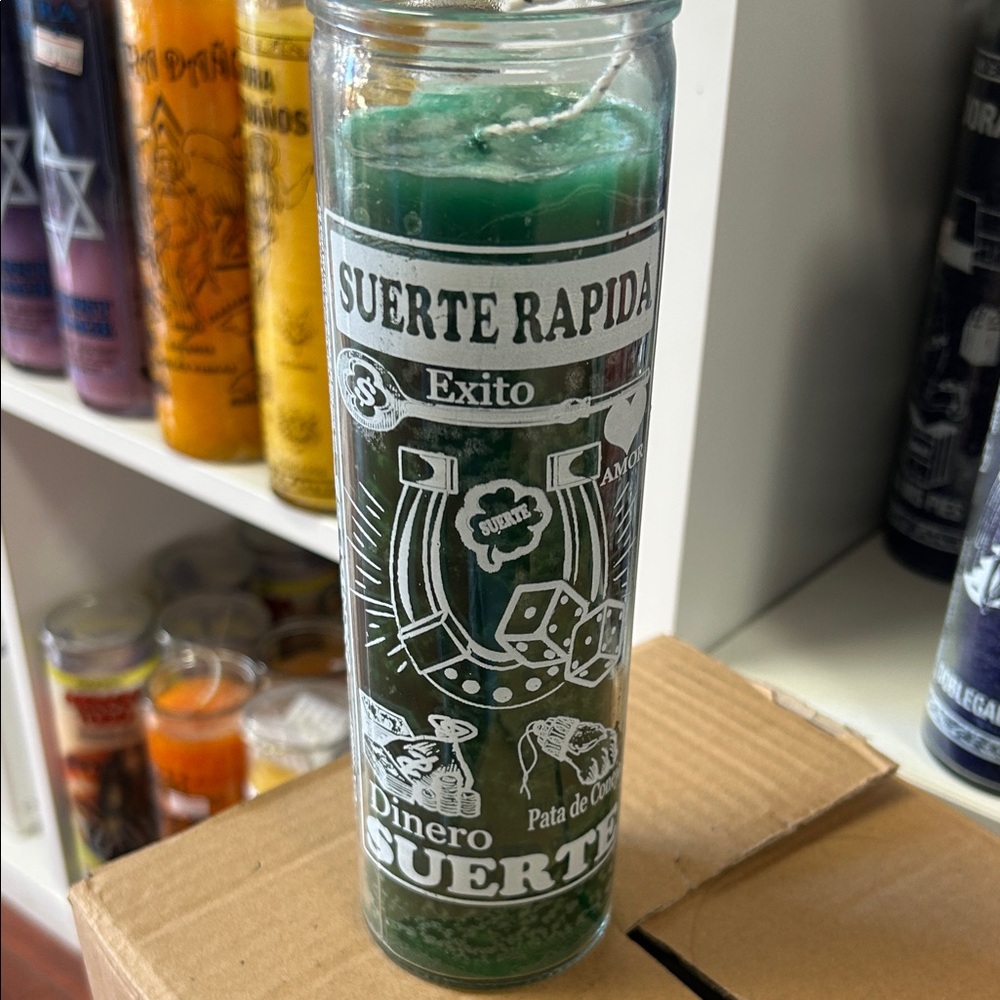 Green Suerte Rapida Candle sin preparar